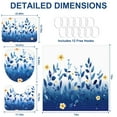 thumbnail image 2 of FRAMICS 16-Piece Ombre Floral Shower Curtain Sets with Rugs, Blue Eucalyptus Leaves Bathroom Sets, Waterproof Fabric Bathroom Curtain Decor with Hooks, 2 of 9