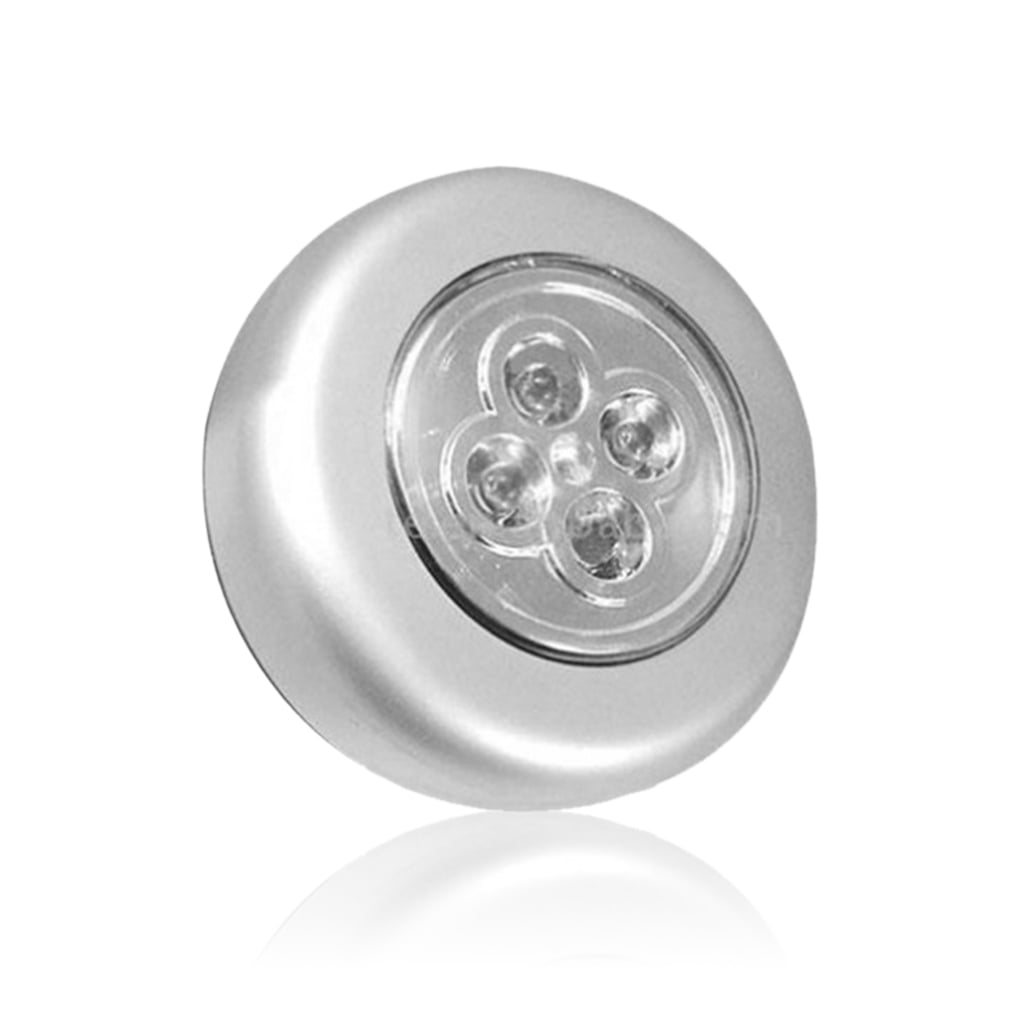 kunst Præstation Trives Cordless Self\-adhesive Removable Closet Light 4 LED Touch Control Night  Lights Round Lamp Cabinet Push Stick On Lamp - Walmart.com