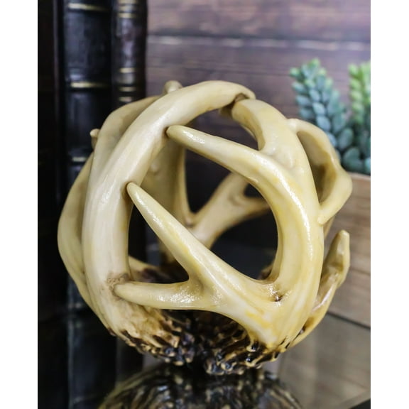 Ebros Deer Stag Entwined Antlers Orb Potpourri Ball Home Accent Paper Weight
