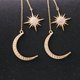 thumbnail image 3 of Pendientes colgantes largos para mujeres y niñas, joyería de moda, lindo colgante dorado y plateado, pendiente de sol con estrellas de luna mejorados brillar  Electrónica, 3 of 5