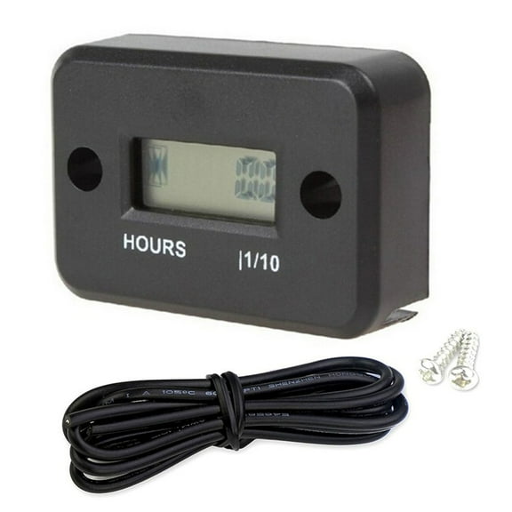 Zeiwohndc Waterproof Digital Hour Meter LCD Display Engine Gauge Hour Meter for Scooters