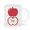 White, variant on Red Apple Whole and Halved Ceramic Mug Cute Fruit Vector 11oz Coffee Cup with Ergonomic Handle for Teachers Friends and Family