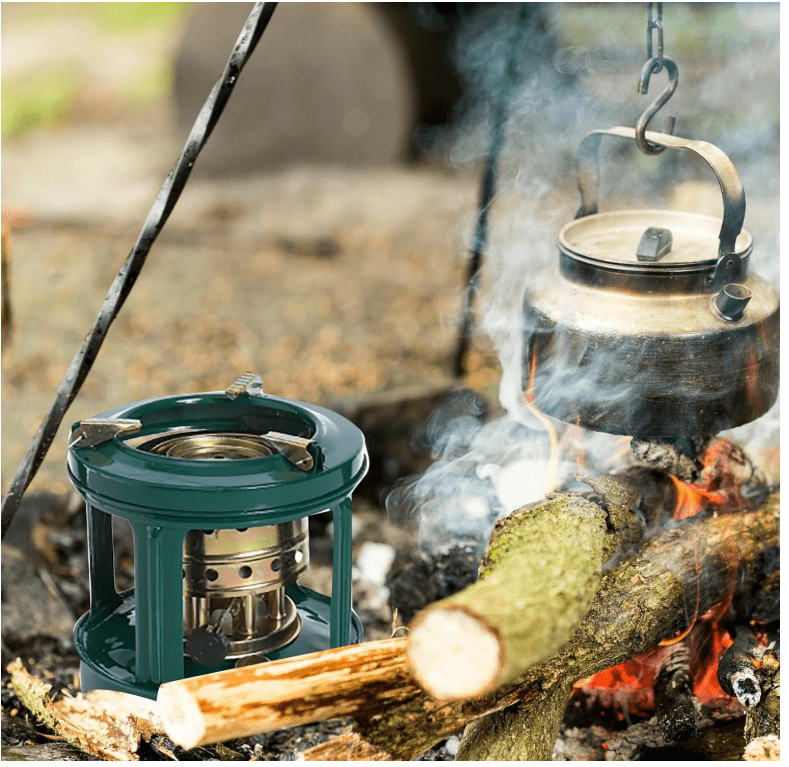 Jiangai Camping Picnic Burner Furnace Efficient Portable Camping Stove Backpacking Oil Stoves Cooker Cookware Handy Outdoor Portable Kerosene Stove 7.1"Lx7.4"Wx8.1"H(Round) Camping & Hiking