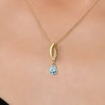 thumbnail image 3 of Gem Stone King 14K Yellow Gold Sky Blue Topaz and Lab Grown Diamond Pendant Necklace for Women | 0.53 Cttw | Gemstone November Birthstone | Pear Shape 6X4MM | With 18 inch Chain, 3 of 6