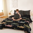 thumbnail image 3 of Erosebridal Big Bass Fish Bedding Comforter Set 7 Pieces For Women Men,Fishing And Hunting Full Bedding Set For Teens Adults,Black Reversible, 3 of 6
