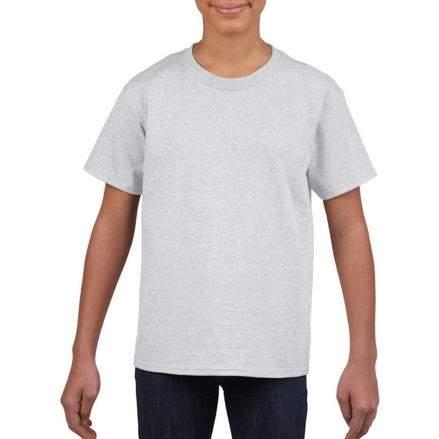 Gildan T-Shirt Ultra Cotton pour Jeunes, S, Cendre
