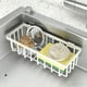 thumbnail image 5 of Organizador para fregadero de cocina con bandeja de drenaje automático | Portaesponjas y cepillos | Barra para colgar toallas | No requiere montaje | Blanco, gris o negro, 5 of 6