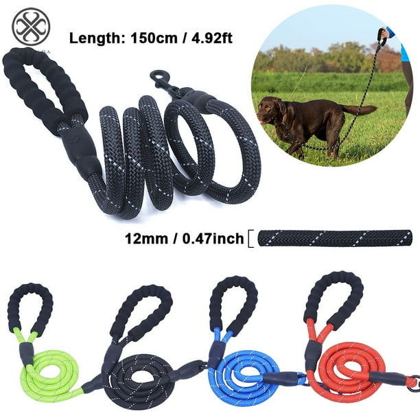 Luxtrada 4.92ft Long Braided Rope Dog Leash for Medium and Large Dogs