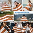 thumbnail image 5 of Orange Stripes Cooling Blanket, Lightweight Breathable Summer Throw Blanket with Double Sided Cold Effect, Simple Orange White Texture Picnic Beach Blankets Bed Sheet for Hot Sleepers 40"x60", 5 of 8