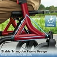 thumbnail image 4 of MAXWALK Rollator Walker for Seniors, 12" Big Rubber Wheels Foldable All Terrain Outdoor Aluminum Rolling Walker with Breathable Mesh Backrest, Height Adjustment for 5-6.5ft, Red, 4 of 10