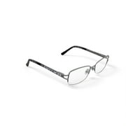 Luxe Women's WLO453 Rectangular Prescription Eyeglasses with Case, Shiny Silver