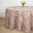 thumbnail image 2 of Efavormart 132" Round Leaf Petal Taffeta Tablecloth - Decorative 3D Leaf Ruffle Table Cover for Forest Party, Wedding, Event, Dessert Tables - Dusty Rose, 2 of 11