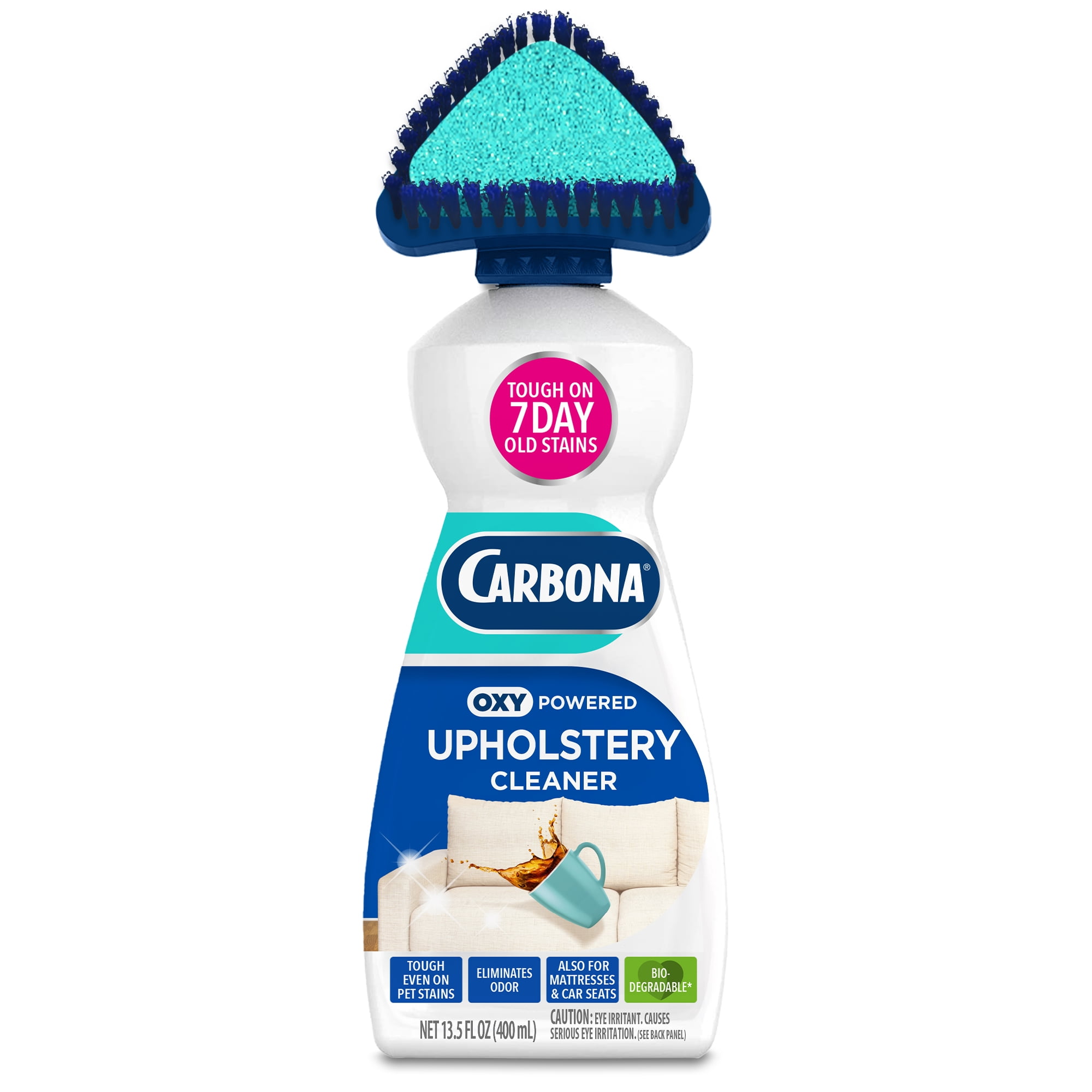 Carbona Oxy-Powered Upholstery Cleaner, Stain Remover with Brush & Sponge, 13.5 fl oz