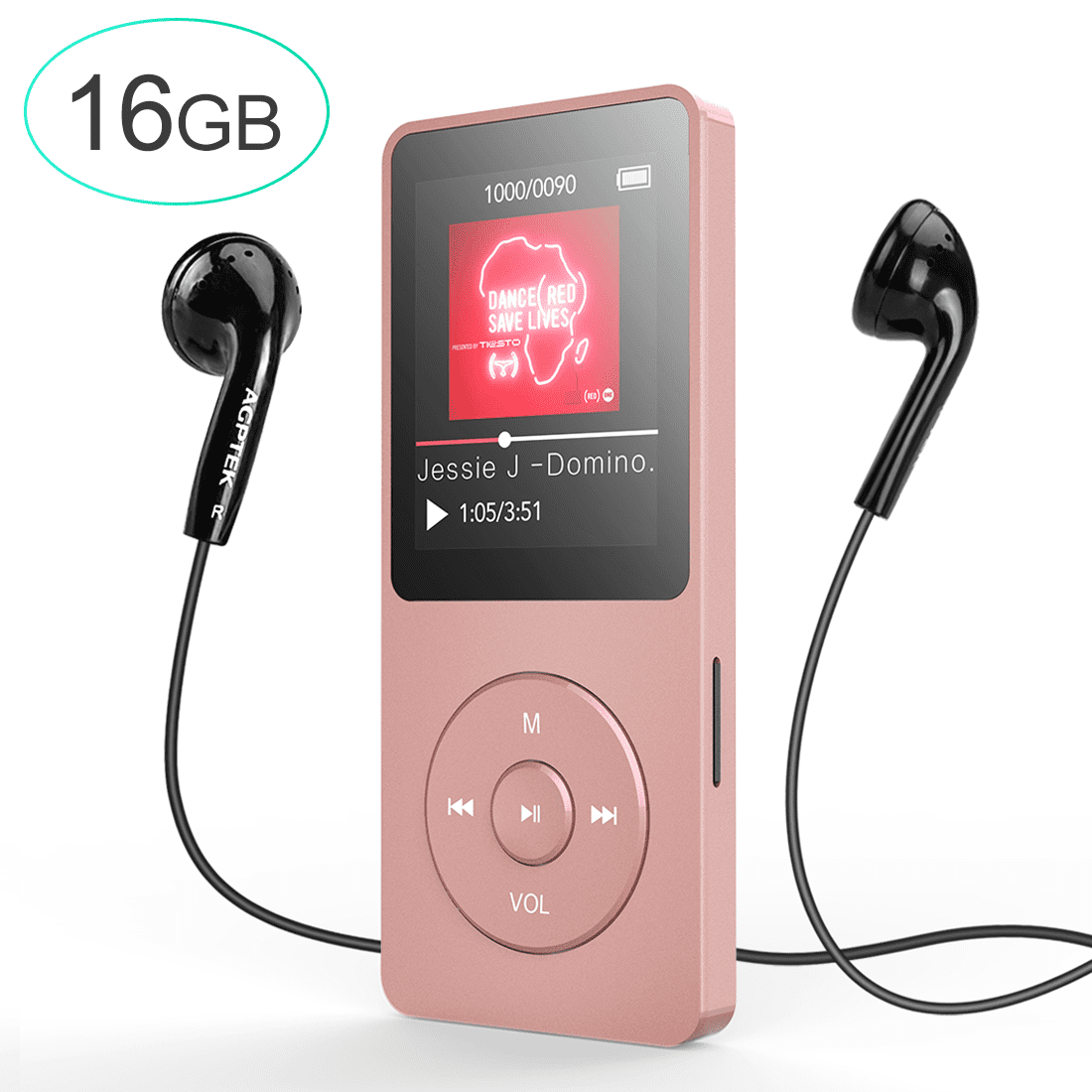 16GB MP3 Player with Bluetooth, AGPTEK Lossless Music Player with FM ...