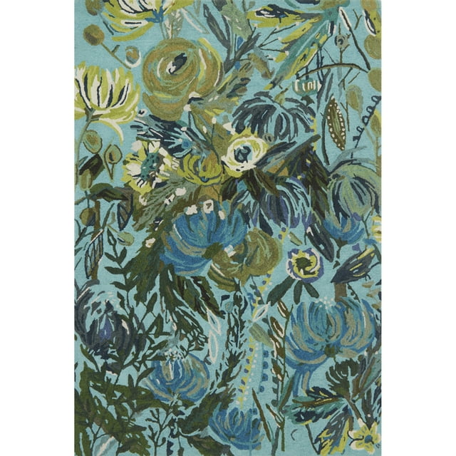 Floraison Sauvage Aqua / Vert - 7'-10" x 7'-10" Ronde