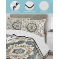 thumbnail image 4 of Quilts Queen Size, Farmhouse Boho Soft Comforter Bedding Set for Bed, Vintage Farmhouse Bohemia Pattern Art Lightweight Quilted Bedspread with Pillow Cover(2 Pieces) for All Season, 90x96 Inch, 4 of 6