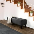 thumbnail image 1 of Banc d'appoint capitonné en tissu Rosewell de CorLiving avec pieds en bois, 1 of 9