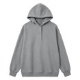 thumbnail image 4 of DISKEBUISS Women's Henley Button Pullover Hoodie Raglan Long Sleeve Fleece Sweatshirt with Pockets Casual Fall Winter Tops, 4 of 6