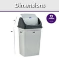thumbnail image 2 of Superio Large Kitchen Trash Can 13 Gallon Smoke White Swing Top Trash Can with Lid, 52 Qt, 2 of 8