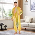 thumbnail image 5 of IAUYY Unisex Adult Onesie Pajamas Ultra-Soft Crystal-Soft Fabric, Halloween Adult Onesie Pajamas Adults,With a Zipper Plus Size Onesie Pajamas, Yellow Silhouettes Embrace Each Other, 5 of 7