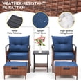 thumbnail image 4 of BUPPLEE 2‑Person Patio Conversation Set with Cushions, Ottomans and Metal Table, 4 of 7