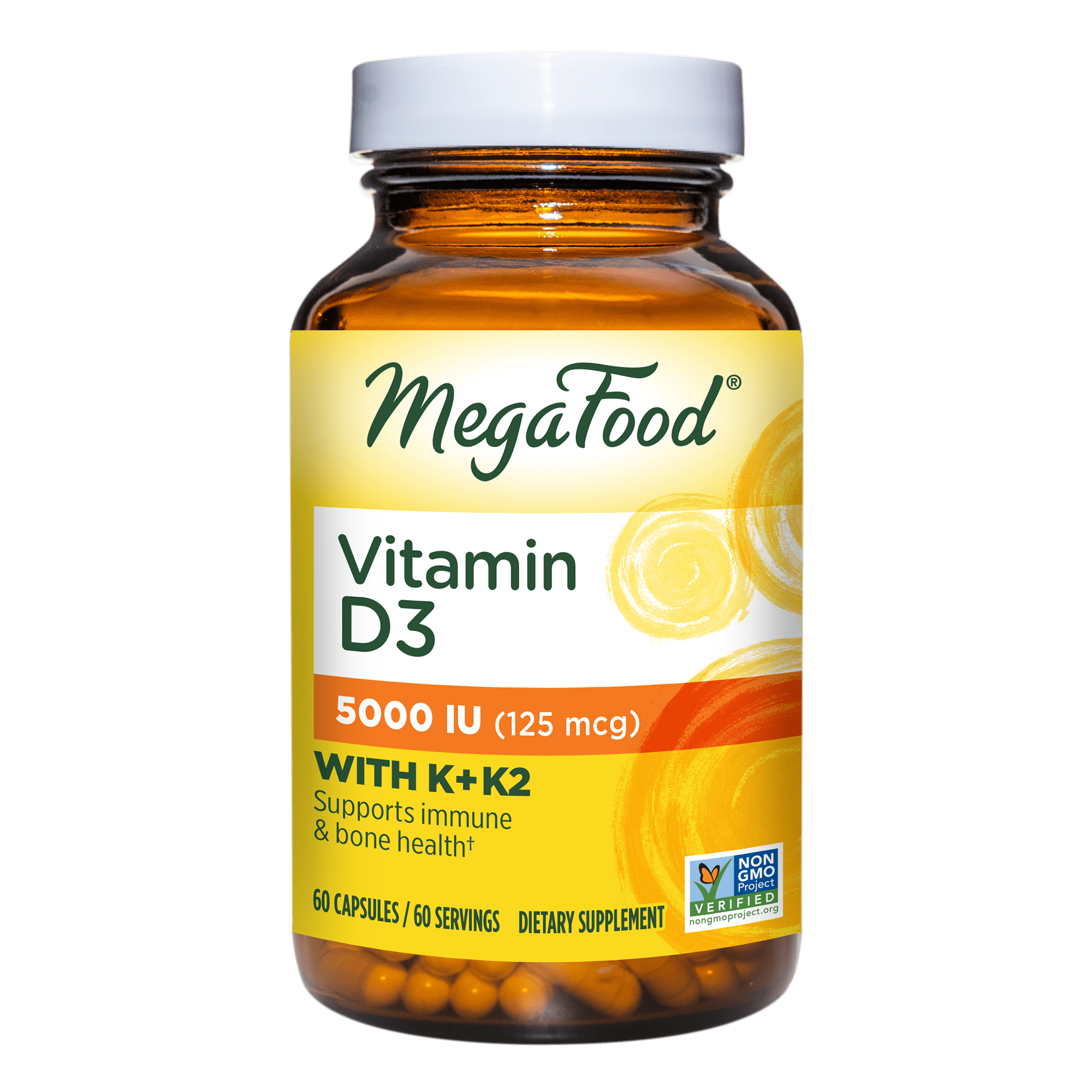 MegaFood Vitamin D3 5000 IU (125 mcg) - Supports Immune and Bone Health ...