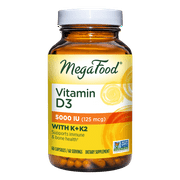 MegaFood Vitamin D3, 125 mcg  (5,000 IU), 60 Capsules