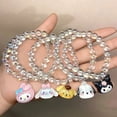 thumbnail image 3 of Pulsera Kawaii Sanrio con cuentas de cristal, 5 piezas, Kuromi Cinnamoroll, sentido de diseño, Hello Kitty, cosas, Y2k, regalo para niña, 3 of 4
