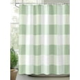 thumbnail image 2 of Shower Curtain Green White Plaid Shower Curtains for Bathroom, Waterproof Polyester Shower Curtain Set with Hooks, Extra Long 72" x 96" Abstract Art, 2 of 6