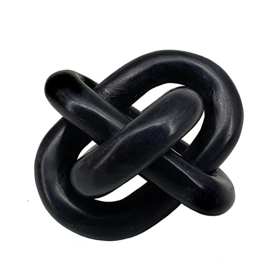 A&B Home Decorative Marble Chain Sculpture - 5.9" x 5.9" x 5.9" - Natural Black