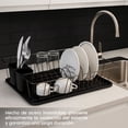 thumbnail image 4 of Escurridor de Trastes Diseño de Acero Inoxidable con Bandeja de Plastico, Soporte de Vajilla, Vasos, Cubiertos y Accesorios de Cocina, Previene eficazmente la oxidación del Estante, 4 of 5
