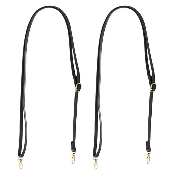 Uxcell 2 Pcs Leather Purse Handle Strap, 26"-47" Adjustable Handbag Strap Replacement, Black