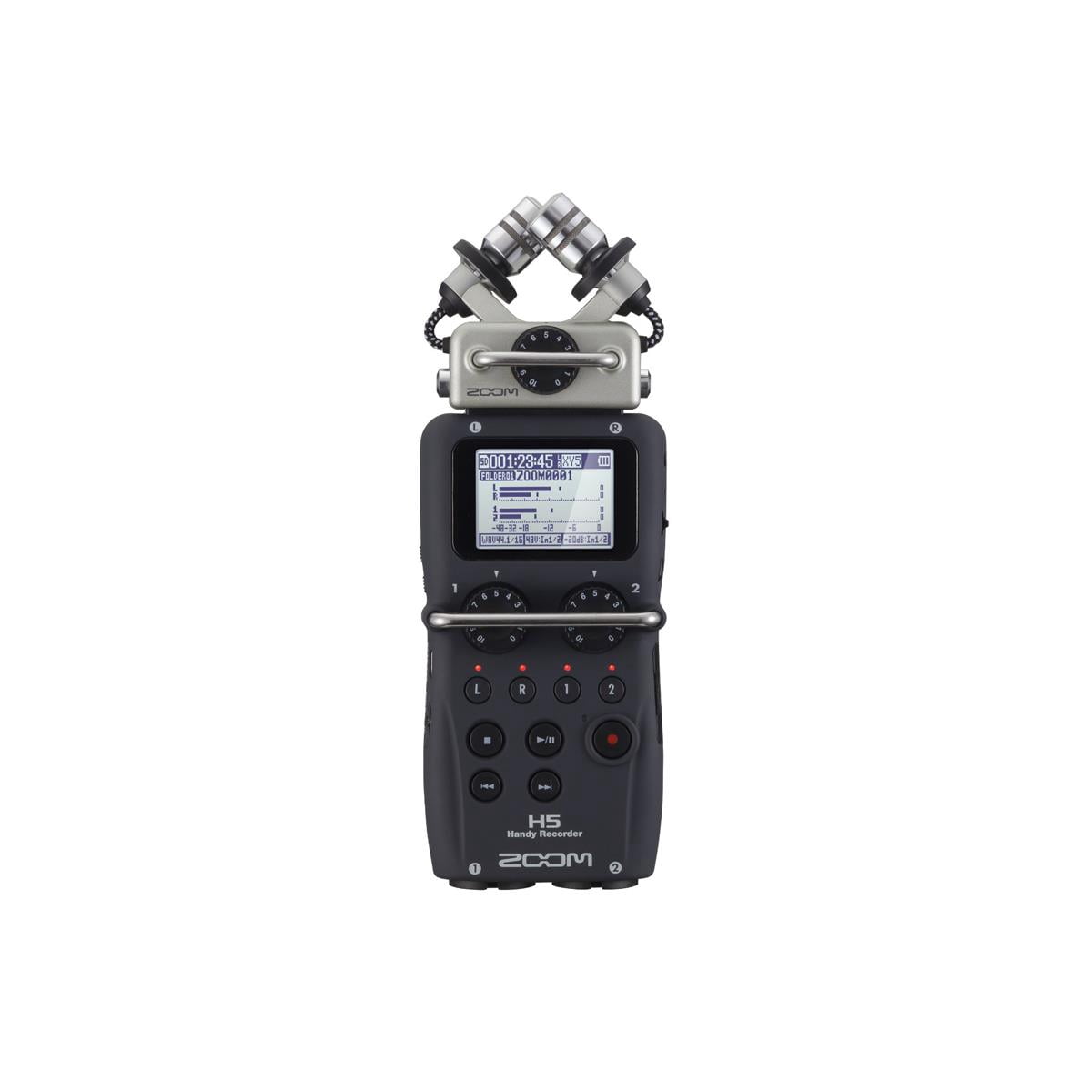 Zoom H5 4-Track Portable Handy Recorder with Interchangeable X/Y Mic Capsule, Bundle with TAPH100 Monitor Headphones