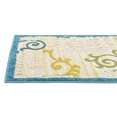thumbnail image 4 of Unique Loom Collection Botanique Sculpté Abstrait Transition Tapis de Course Flatweave Intérieur et Extérieur, 2' x 6', Bleu/ivoire, 4 of 5