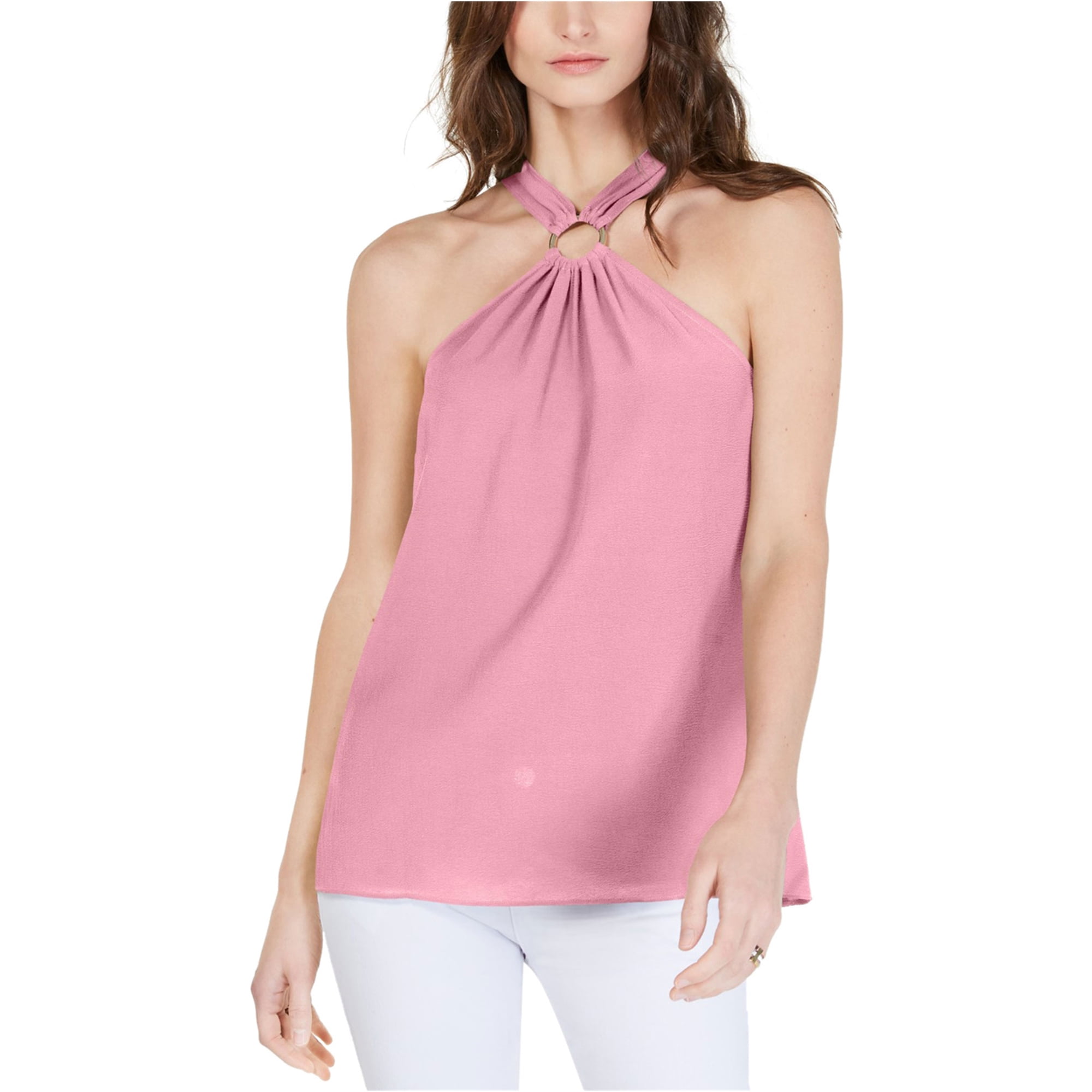 Michael Kors Womens Embellished Halter Top Shirt, Pink, Small 