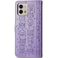thumbnail image 3 of Wallet Phone Case for Moto G Stylus 5G 2023,Cute Cartoon Cat Dog Pattern PU Leather Case with Magnetic Clasp and Cash Card Slots Holder Cover for Moto G Stylus 5G 2023,CD Purple, 3 of 18