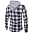 thumbnail image 6 of Blueek Men'S Autumn Casual Plaid Shirts Long Sleeve Pullover Shirt Top Hooded Blouse, 6 of 7