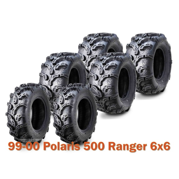99-00 Polaris 500 Ranger 6x6 Complete Set ATV tires (2) 25x10-12 & (4) 25x11-10