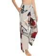 thumbnail image 6 of Salouo Floral Leopard Butterflies Print Women's Pajama Pants Casual Loose Sweatpants PJs Flowy Pants Drawstring Palazzo for Women Wide Leg Pants Lounge Pajama -Small, 6 of 8