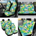 thumbnail image 3 of XYZCANDO Tropical Leaf Print Car Coasters Trash Can Lipstick Cover Handbrake Cover Fender Cover Keychain Seat Belt Cover Armrest Cover Steering Wheel Cover Car Cushion Cover Fashion, 3 of 7
