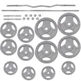 thumbnail image 1 of Set de pesas 70 libras cromadas CENTURFIT Barra Mancuernas Discos, 1 of 6