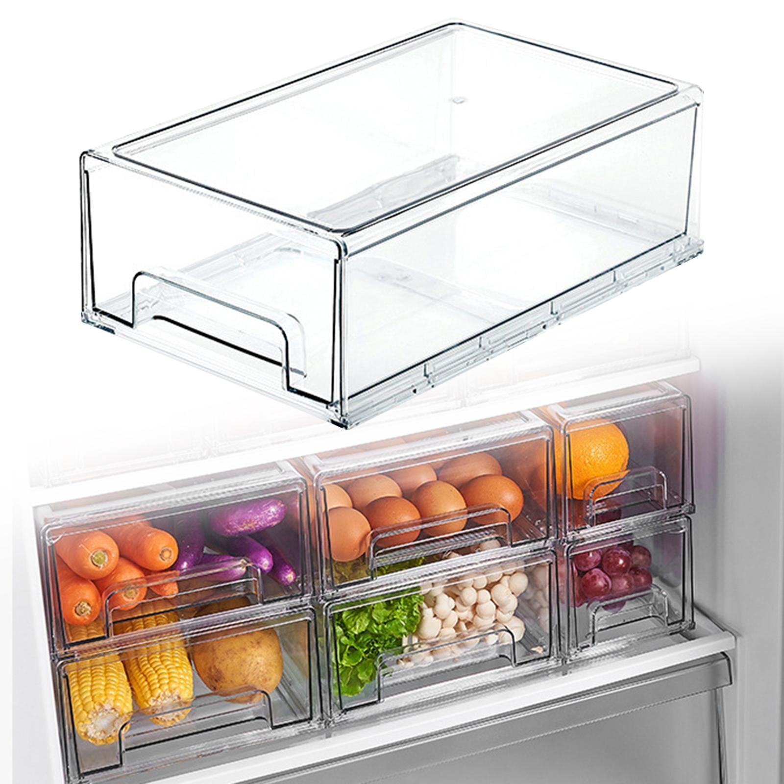 Fiocias Fridge Drawer Bin Friut Containers Pull Out Multifunctional Kitchen Organization Large
