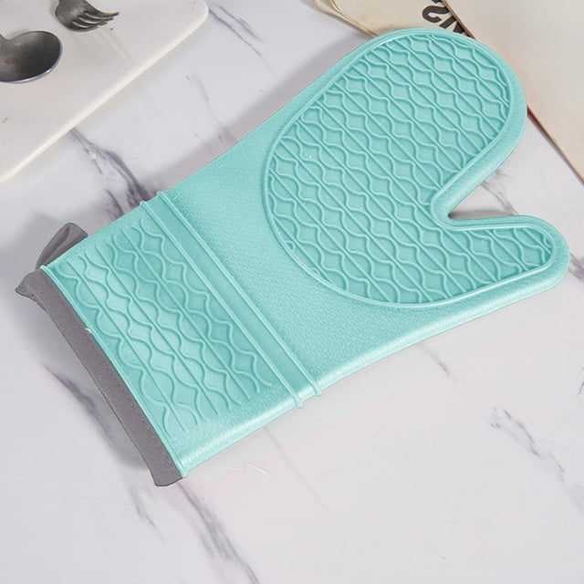 XYAIYT Avoid Slip Silicone Oven Gloves for High Temperature Protection,Non Slip Grip for Microwave and Baking Easy to Clean Kitchen Safety Gloves for Everyday Use(Blue)