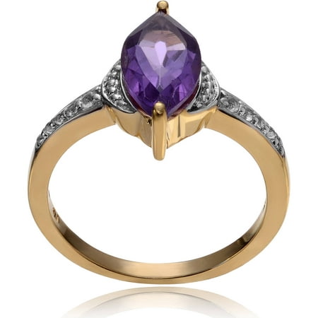 Brinley Co. Women's Amethyst Topaz Accent 14kt Gold-Plated Sterling Silver Fashion Ring