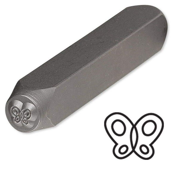 Steel Design Stamp Punch Tool to Embellish Metal, Plastic, Jewelry Blanks, Clay+ (Butterfly 6x4.5mm)