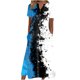 thumbnail image 1 of ICHUANYI Clearance Women's Summer Casual V-Neck Buttons Short Sleeve With Pocket Printed Dresses(Blue, XL) ICHUANYI WER2023080816509, 1 of 4
