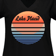 thumbnail image 4 of Inktastic Lake Placid Retro Sunset Women's Plus Size V-Neck T-Shirt, 4 of 5
