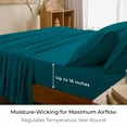 thumbnail image 4 of Mellanni 4-Piece Iconic Queen Bedsheet Set - Microfiber, 16" Deep Pocket, Cooling, Wrinkle, Fade, Stain Resistant, Teal, 4 of 7