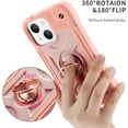 thumbnail image 4 of Compatible avec Étui iPhone 14/Étui iPhone 13 6.1 Pouces avec Support Anneau Rotatif 360° Intégré, Protection Complète de Qualité Militaire Robuste Durable. (Rose), 4 of 5
