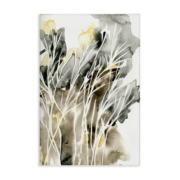 Stupell Industries White Strands Watercolor Plants & Flowers Painting Wrapped Canvas Art Print Wall Art, 16 x 24